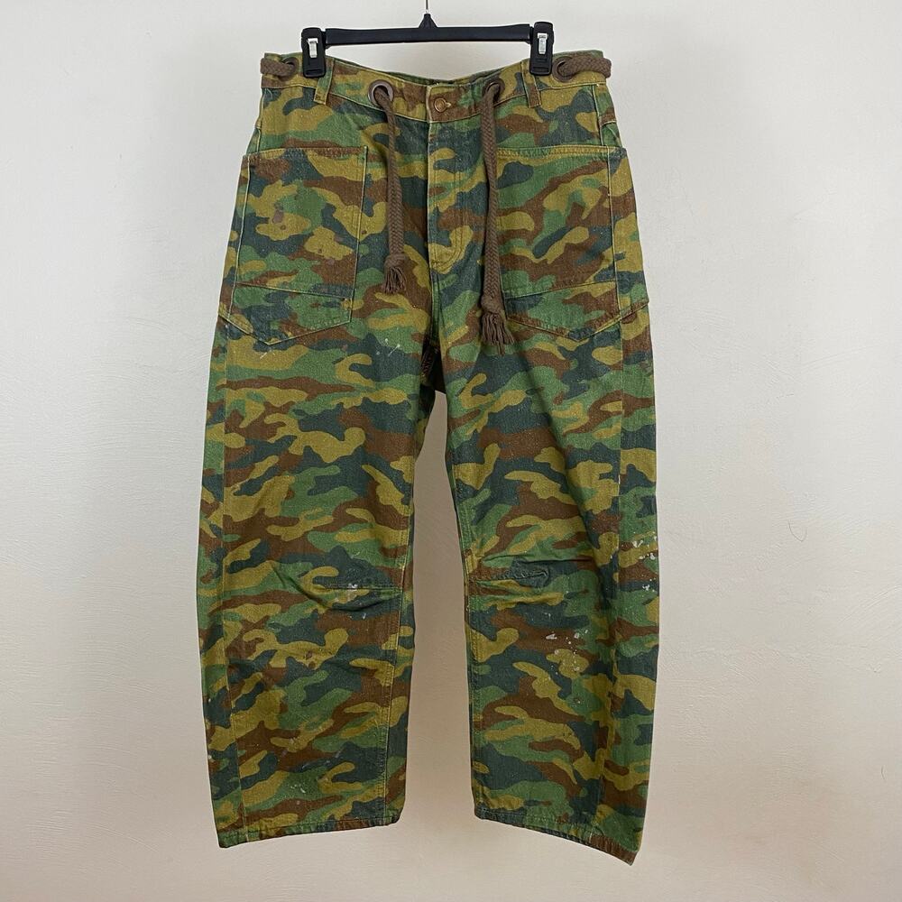 We The Free People Moxie Printed Low-Slung Barrel Jeans - Green Multi-Combo - 29